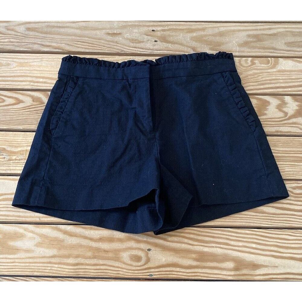 J Crew Ruffle Trim Shorts Size 6 Women’s Black